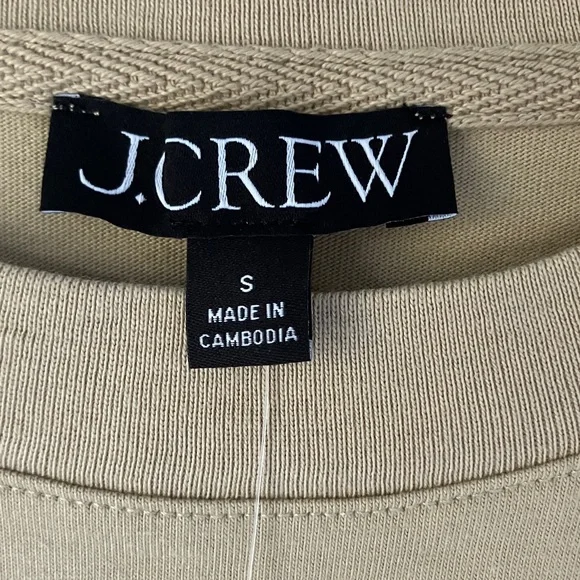 NWT J.Crew Beige Short Sleeve Boxy Top, Size Small - Picture 2 of 4